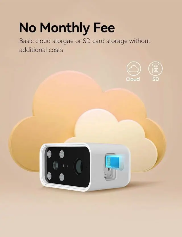Alt view image 3 of 7 - Solar Camera Outdoor Wireless, Battery Security Cameras with Solar Panel for Home Security, Motion Detection, Night Vision, Alexa, 2.4G Wi-Fi Only, Only Event Recording