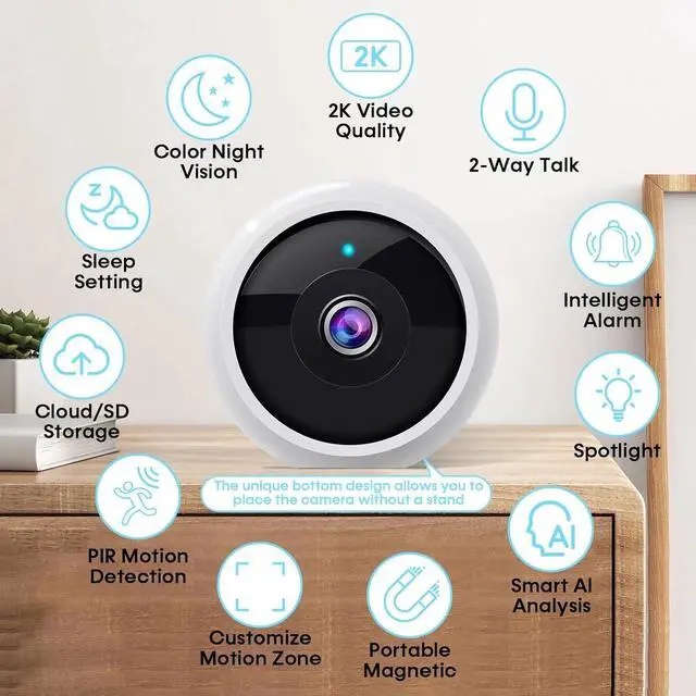 Alt view image 3 of 7 - AMTIFO Security Cameras Wireless Outdoor Magnetic: Install-Free Smart Indoor 2K WiFi - Long Battery Life Powered Wireless Cameras for Home Security with AI Motion Detection