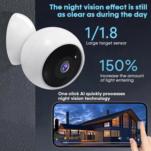 Alt view image 4 of 7 - AMTIFO Security Cameras Wireless Outdoor Magnetic: Install-Free Smart Indoor 2K WiFi - Long Battery Life Powered Wireless Cameras for Home Security with AI Motion Detection