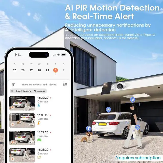 Alt view image 5 of 7 - AMTIFO Security Cameras Wireless Outdoor Magnetic: Install-Free Smart Indoor 2K WiFi - Long Battery Life Powered Wireless Cameras for Home Security with AI Motion Detection