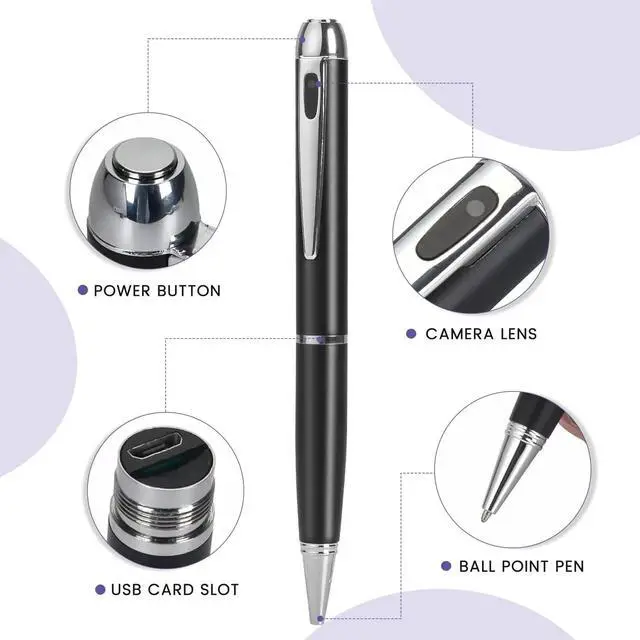 Alt view image 5 of 5 - 64GB Nanny Camera Pen, Portable Body Camera with 1080P, Loop Recording, Rechargeable Mini Cameras for Home, Office