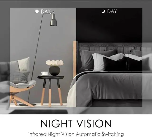Alt view image 4 of 6 - Hidden Camera Detector with Clock HD 1080P WiFi Nanny Cam Wireless Camera Night Vision& Motion Detertor for Indoor Security