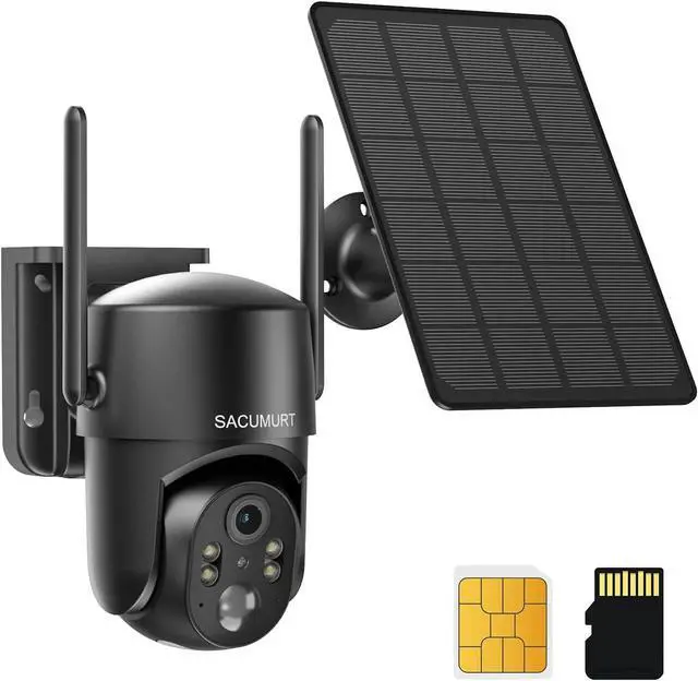 Main image of Solar Security Cameras Wireless Outdoor, No WiFi Security Camera Outdoor, 2K HD Video Cameras, 360 PTZ, Motion Detection, 2-Way Talk, IP66 Waterproof