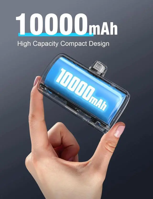 Alt view image 3 of 7 - 10000 mAh Mini Portable Charger Power Bank Upgraded Large Capacity USB C Fast Charging LCD Display Compatible with iPhone 16/15 Series/Android Samsung Moto LG etc