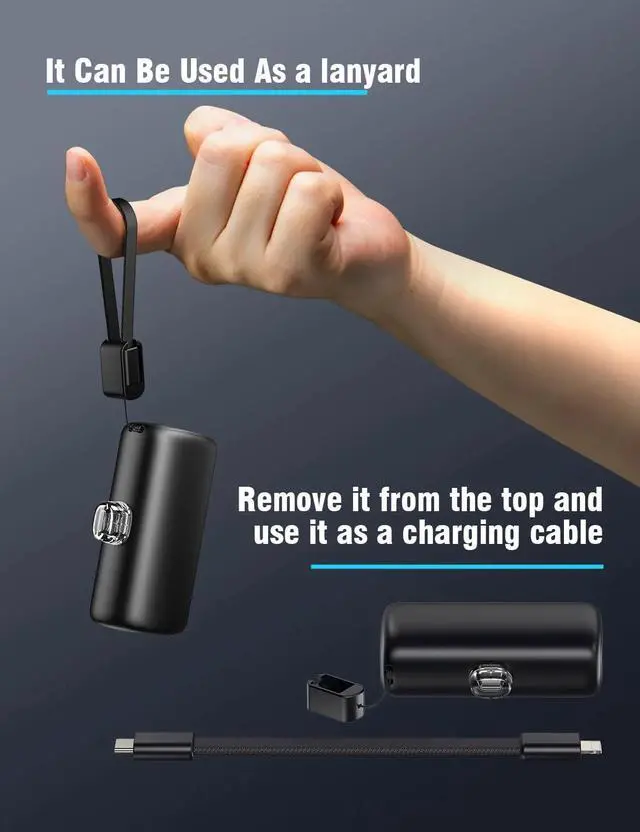 Alt view image 5 of 7 - 10000 mAh Mini Portable Charger Power Bank Upgraded Large Capacity USB C Fast Charging LCD Display Compatible with iPhone 16/15 Series/Android Samsung Moto LG etc