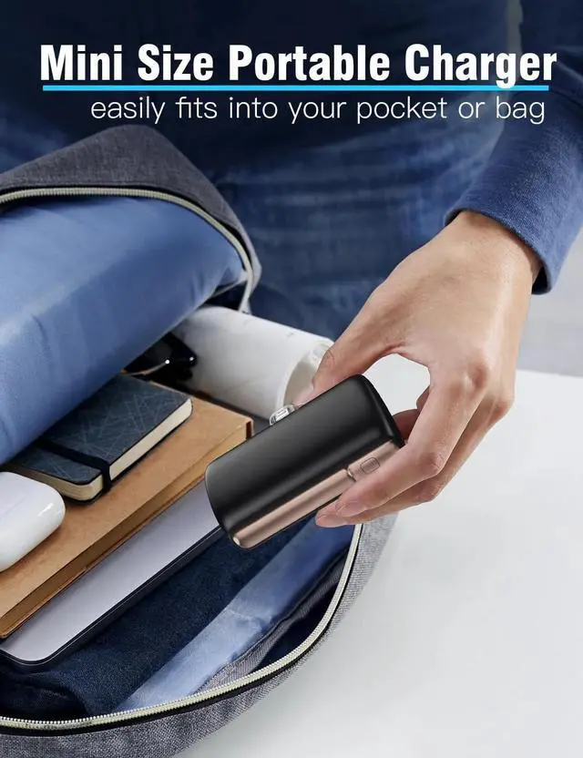 Alt view image 7 of 7 - 10000 mAh Mini Portable Charger Power Bank Upgraded Large Capacity USB C Fast Charging LCD Display Compatible with iPhone 16/15 Series/Android Samsung Moto LG etc