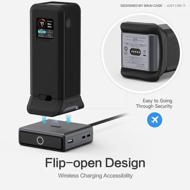 Alt view image 4 of 7 - Silicone Case for Anker Prime Power Bank 27,650mAh 250W 1/4-inch nut Hole, TF/SIM Card Storage Reserved Compatible with Anker 250W Prime Power Bank Protective Cover Dustproof Soft with Handle(Black)