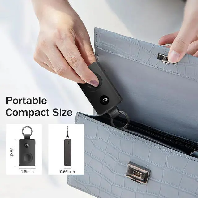 Alt view image 6 of 6 - 4000mAh Travel Portable Charger for Apple Watch 10,Wireless Magnetic iWatch Charger,Fast Charging Keychain Essential Mini Small Power Bank Smart Chargers for Apple Watch Series 9/8/7/6/5/4/3/SE/Ultra