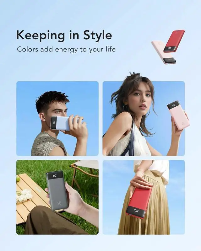 Alt view image 5 of 7 - Charmast 20000mAh Portable Charger with 4 Built-in Cables & 6 Outputs, 20W Power Bank Fast Charging - USB C External Battery Pack for iPhone 16 15 14, Android, iPad, Tablet & More (Travel Essential)