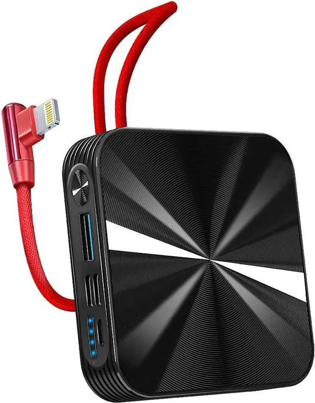 Main image of Portable Charger 10000mAh Power Bank, iPhone Charger,Ultra Compact Backup Battery with Built in Cable Compatible with iPhone 11/XS/XR/X/8/8P/7/6/6S