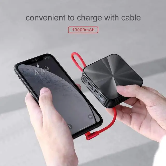 Alt view image 2 of 7 - Portable Charger 10000mAh Power Bank, iPhone Charger,Ultra Compact Backup Battery with Built in Cable Compatible with iPhone 11/XS/XR/X/8/8P/7/6/6S