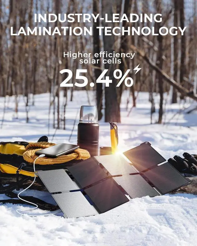 Alt view image 5 of 7 - [Pocket-Size]BigBlue Portable 25W Solar Panel Charger, Folding Solar Charger with USB-A and USB-C Ports, IP68 Waterproof Solar Panel for Backpacking Compatible with Cellphones, Tablets, Power Bank etc