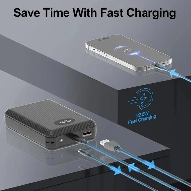 Alt view image 5 of 7 - 12000mAh Battery Pack for Heated Vest-5V/7.4V Rechargeable Power Bank with LED Display and DC/USB Output for Heated Jacket, Hoodie and Pants,Fast Charging Powerbank Compatible with iPhone iPad Samsung