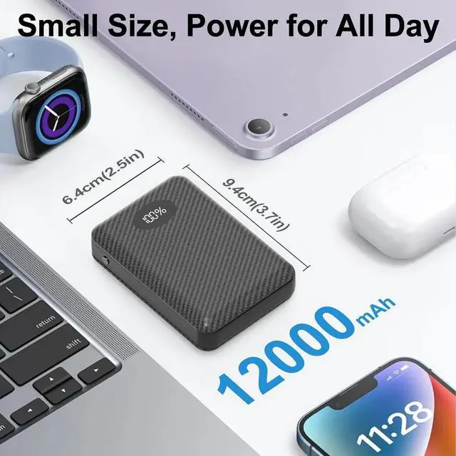 Alt view image 4 of 7 - 12000mAh Battery Pack for Heated Vest-5V/7.4V Rechargeable Power Bank with LED Display and DC/USB Output for Heated Jacket, Hoodie and Pants,Fast Charging Powerbank Compatible with iPhone iPad Samsung