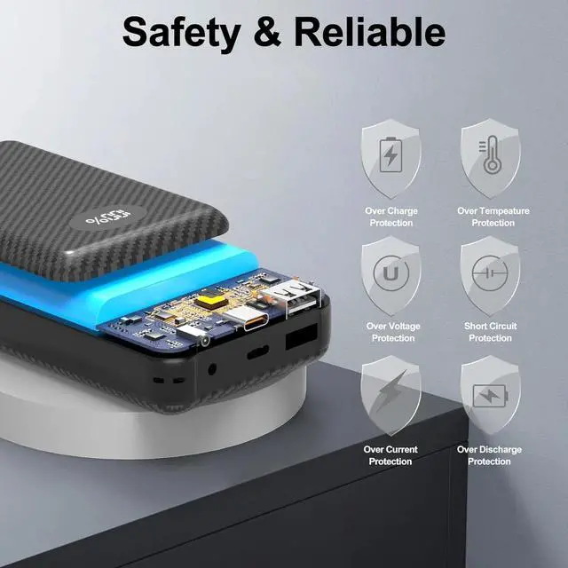 Alt view image 7 of 7 - 12000mAh Battery Pack for Heated Vest-5V/7.4V Rechargeable Power Bank with LED Display and DC/USB Output for Heated Jacket, Hoodie and Pants,Fast Charging Powerbank Compatible with iPhone iPad Samsung