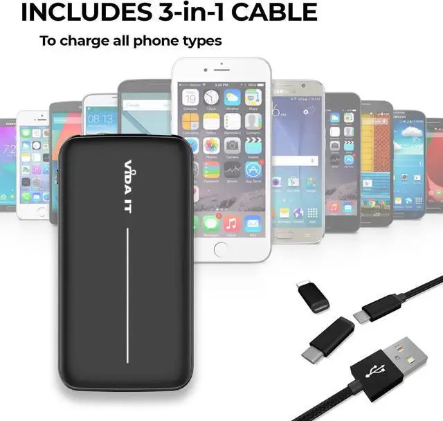 Alt view image 4 of 7 - Lightweight Power Bank for Heated Clothing, Slim Battery Pack for Heated Hoodie Vest Coat 10000mAh USB 5V 2A, Portable Phone Charger for iPhone Samsung Cell USBC Thin Power Pack for Heated Throw Chair