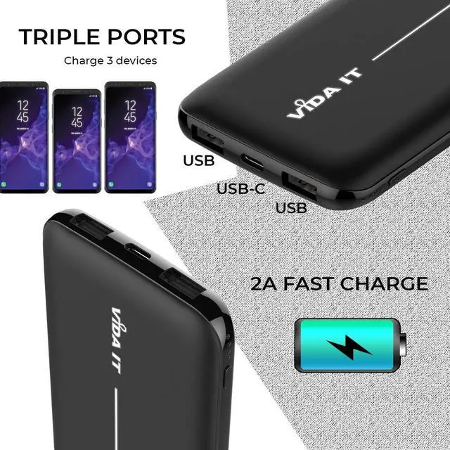 Alt view image 5 of 7 - Lightweight Power Bank for Heated Clothing, Slim Battery Pack for Heated Hoodie Vest Coat 10000mAh USB 5V 2A, Portable Phone Charger for iPhone Samsung Cell USBC Thin Power Pack for Heated Throw Chair