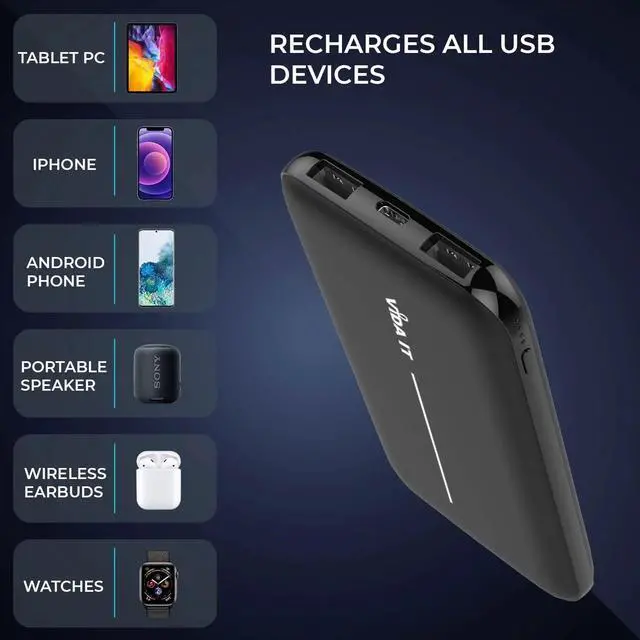 Alt view image 7 of 7 - Lightweight Power Bank for Heated Clothing, Slim Battery Pack for Heated Hoodie Vest Coat 10000mAh USB 5V 2A, Portable Phone Charger for iPhone Samsung Cell USBC Thin Power Pack for Heated Throw Chair