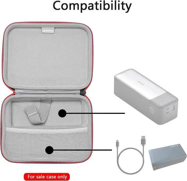 Alt view image 4 of 7 - RLSOCO Carrying Case for Anker 737 Power Bank, 24,000mAh 3-Port Laptop Portable Charger - Black (Case Only)