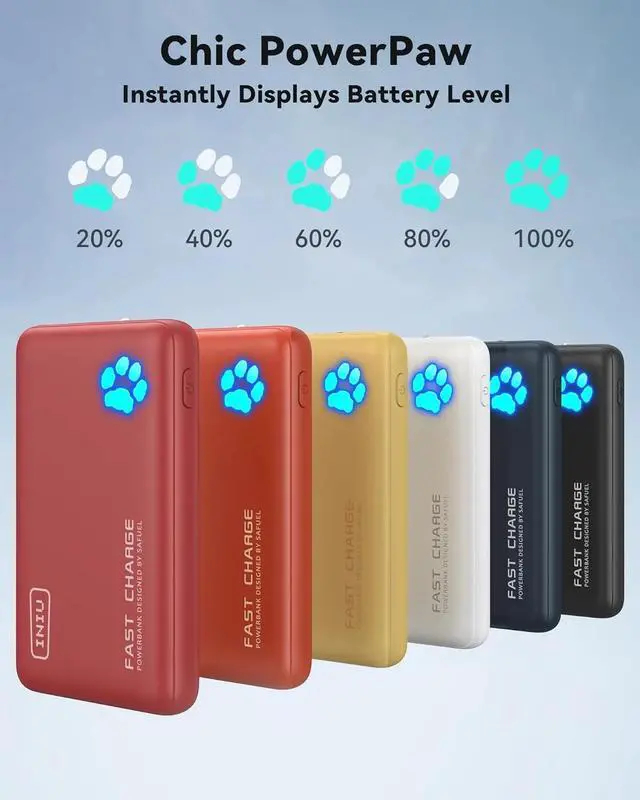Alt view image 3 of 7 - INIU Portable Charger, Lightest 10000mAh 45W PD Power Bank, USB C in&Out Fast Charging Battery Pack, External Phone Powerbank Compatible with iPhone 16 15 14 13 Samsung S22 S21 Google iPad etc