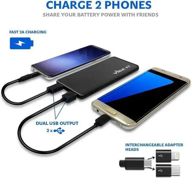 Alt view image 4 of 7 - Vida IT Slim 5V 2A Power Bank for Heated Vest Rechargeable Heated Jacket Battery Pack Pocket Size Thin 5000mAh Portable USB Charger for Heated Clothing, Scarf, Coat, Pants, Cell Phone USB-C Power Pack