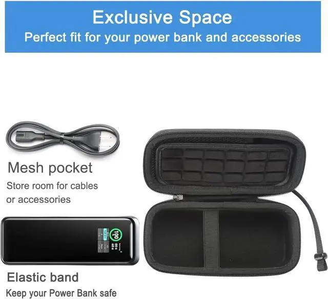 Alt view image 4 of 7 - RAIACE Hard Travel Storage Case Compatible with Anker Power Bank 27650mAh 250W. (case only) - Black