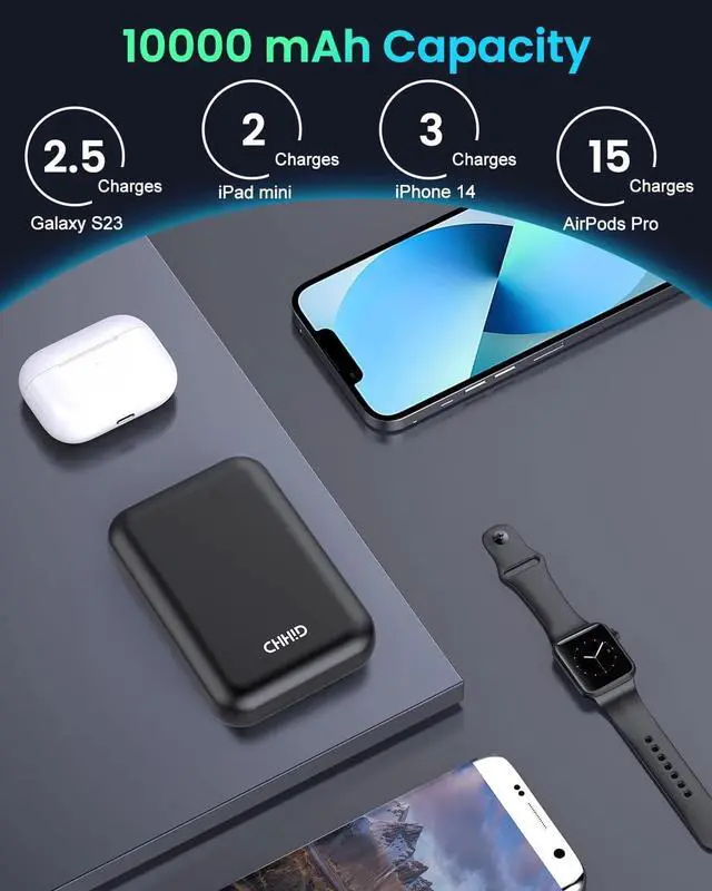 Alt view image 4 of 7 - Pocket Size Power Bank 10000mah for Heated Vest,5V 2A Heated Jacket Battery Pack,LED Display Portable Charger with Dual USB,External Battery Phone Chager for iPhone,Android etc.