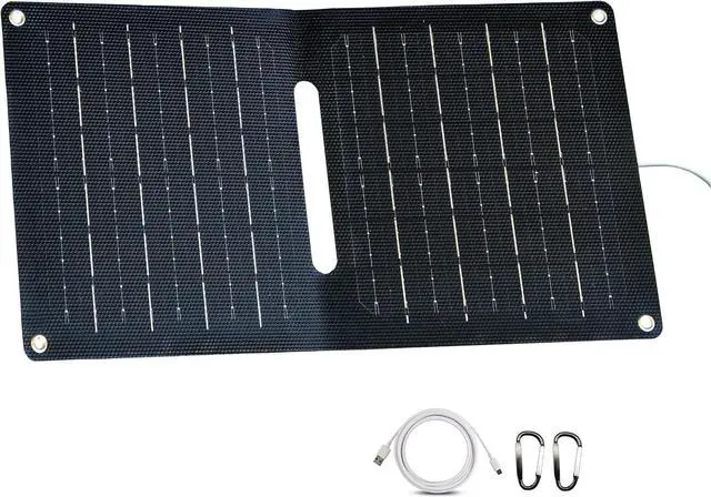 Main image of Portable Solar Panel (5V 2A Max) with USB-A Port for Cell Phone, Fan, Flashlight, IPX4 Waterproof Solar Panels, Foldable Solar Charger for Outdoor Camping, Hiking, Travel, Backpacking