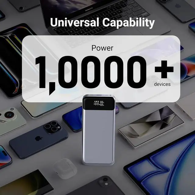 Alt view image 7 of 7 - 280W Power Bank, 24,000mAh 3-Port Laptop Portable Charger(88.8Wh), Digital Display, Compatible with MacBook Pro/Air, iPhone 16/15/14/13 Series, Vision Pro, Samsung, SteamDeck, Dell, AirPods, Tablet