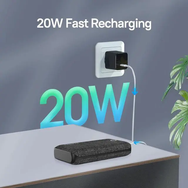 Alt view image 3 of 7 - Portable Charger, 20000mAh Power Bank with USB C in&Out 20W High-Speed Recharging Battery Pack Compatible with iPhone,Android etc