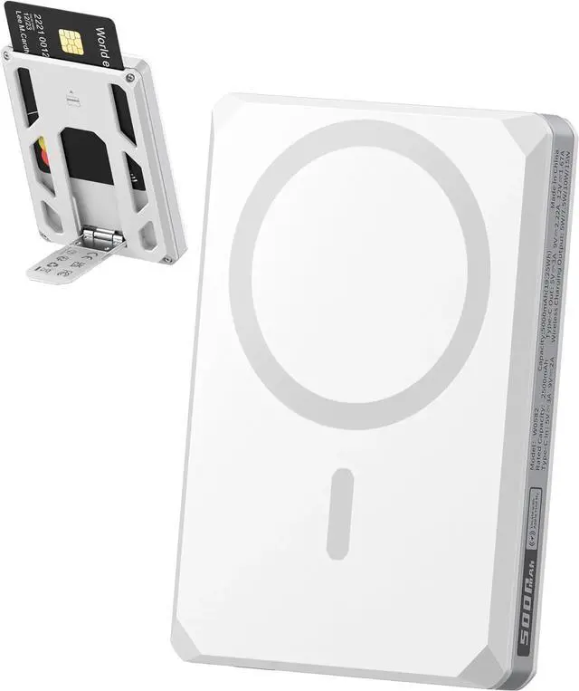 Main image of VEGER Wireless Portable Charger, 5000mAh Battery Pack with USB-C Cable, 6-in-1 Multi-Functional Magnetic Power Bank, Fast Charging with Wireless Charger Compatible for iPhone 16/15/14/13/12 Series