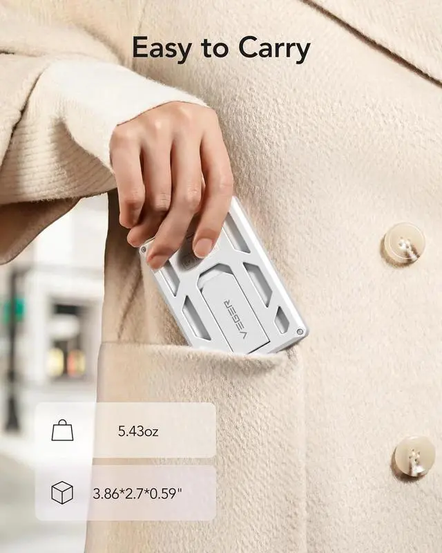 Alt view image 6 of 7 - VEGER Wireless Portable Charger, 5000mAh Battery Pack with USB-C Cable, 6-in-1 Multi-Functional Magnetic Power Bank, Fast Charging with Wireless Charger Compatible for iPhone 16/15/14/13/12 Series