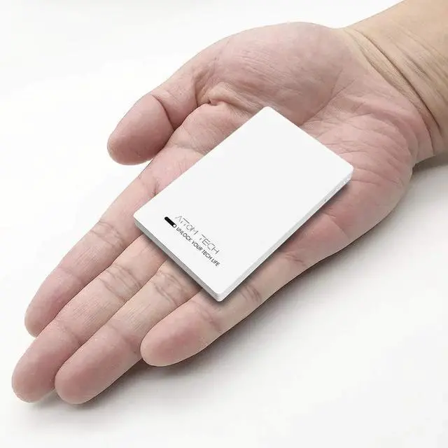 Main image of Dual USB Output Super Slim Power Bank Ultra Thin, 3000mAh Portable Charger Mini External Phone Battery Pack Small Dual Outlet, Emergency Phone Power Backup (White)