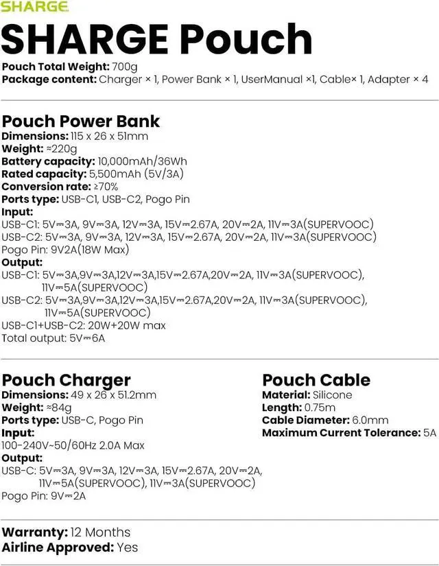 Alt view image 7 of 7 - 3 in 1 Power Bank PD 40W Fast Charging 10000mAh Portable Charger with Red Cable SUPERVOOC 55W 36Wh Battery Pack for iPhone 16/ OnePlus 12/11/Open/Nord Series