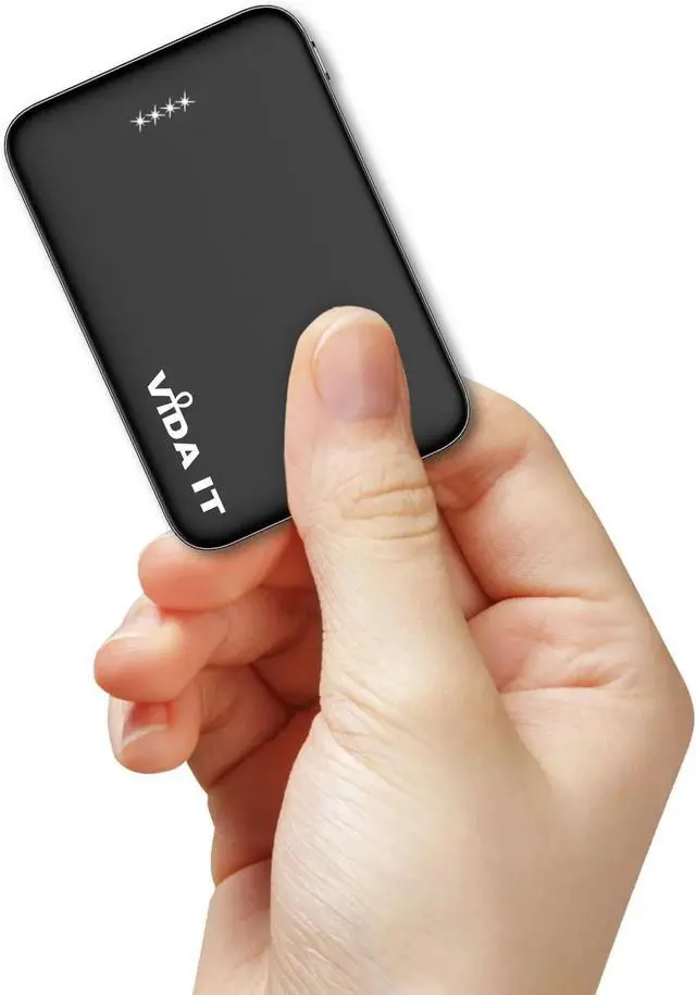 Main image of Vida IT 5000mAh Mini Power Bank Small Portable Charger for Heated Vest Jacket Battery Pack for iPhone Samsung Cell Phone with Dual USB Output, Lightweight Rechargeable Power Pack 5V 2.1A for Travel