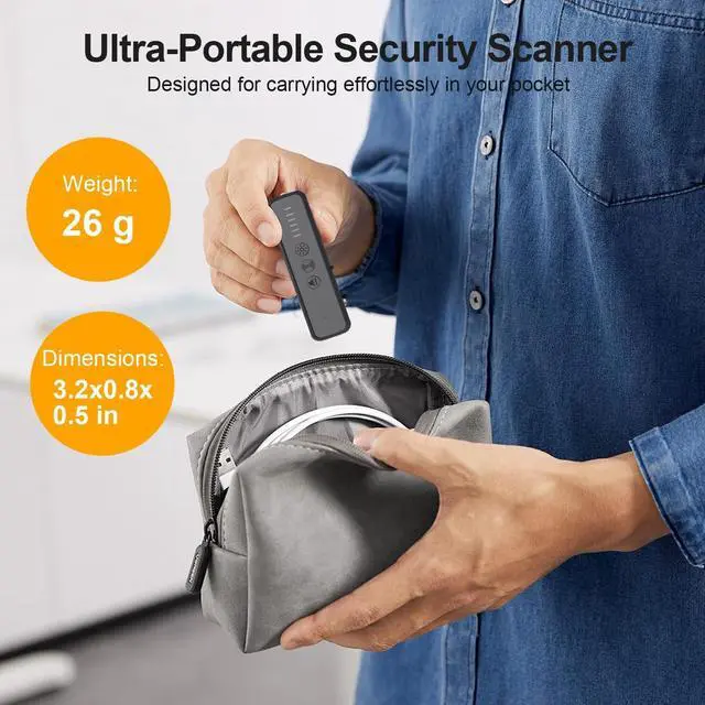 Alt view image 6 of 7 - Hidden Camera Detectors,GPS Tracker Detector,Camera Detector Spy Camera Finder,RF Detector,25H Working Time,Travel-Friendly Size(S600 Black)