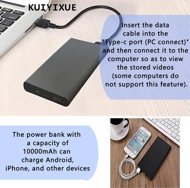 Alt view image 2 of 7 - Hidden Camera - Spy Camera - Mini Camera - 10000 mAh HD 1080P- Portable Mobile Power Supply Camera - Secret Camera - Evidence-Collecting Camera-Small Camera-Nanny camera-55 Hours of Record