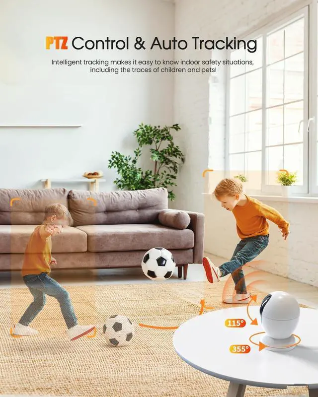 Alt view image 6 of 7 - usogood 2.5K Indoor Camera for Home Security, 360°Pet Camera Indoor with Phone App,Support 5G/2.4Ghz Wifi,Dog Camera with Speaker, Auto Motion Tracking Detection,2-Way Audio,Works with Alexa,Best Gift