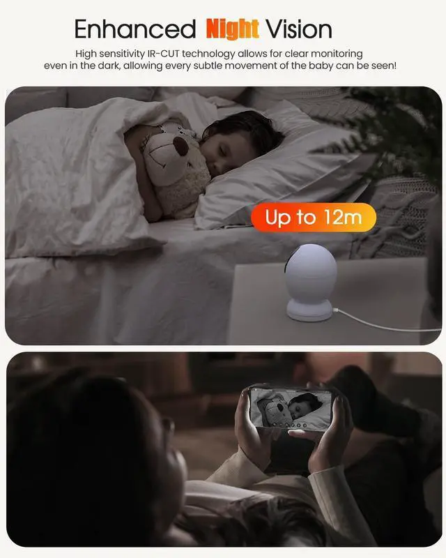 Alt view image 7 of 7 - usogood 2.5K Indoor Camera for Home Security, 360°Pet Camera Indoor with Phone App,Support 5G/2.4Ghz Wifi,Dog Camera with Speaker, Auto Motion Tracking Detection,2-Way Audio,Works with Alexa,Best Gift