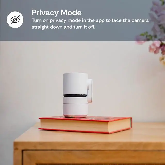Alt view image 3 of 7 - Luna Indoor Camera 360-Degree Pan/Tilt, Pet/Person/Vehicle AI Motion Detection, Plug-in, Night Vision, Two Way Audio, Cloud Storage, Wi-Fi Camera for Room Office Smart Home Security (White)