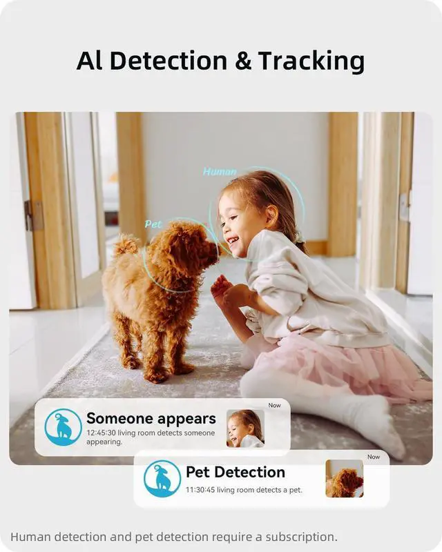 Alt view image 5 of 7 - blurams Indoor Camera 2K, Cameras for Home Security 5GHz, 360° Pet Camera w/Motion Tracking, Phone App, 2-Way Audio, IR Night Vision, Siren, Works with Alexa & Google Assistant
