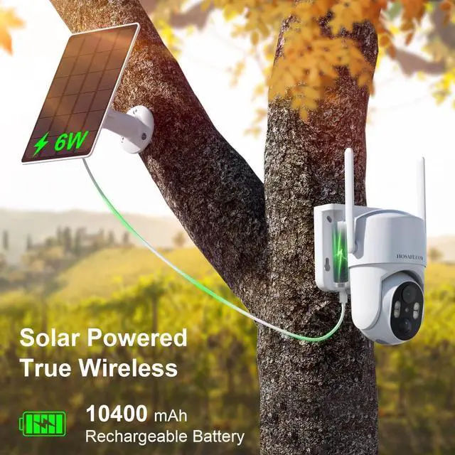 Alt view image 4 of 7 - 4G LTE Cellular Security Camera No Internet Needed, Solar No wifi Security Camera Outdoor Wireless With SIM Card Jobsite, 2K Color Night Version, 360 Live View, Motion Detection, 2-Way Audio