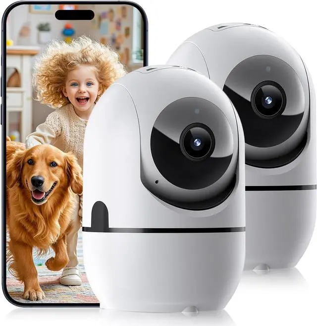 Main image of Indoor Security Camera, 5G&2.4G WiFi Security Cameras Indoor for Home Security, Pan/Tilt Baby Monitor/Dog/Pet Camera with Phone App Motion Sensor & Night Vision. TF/CloudStorage (2Pack)