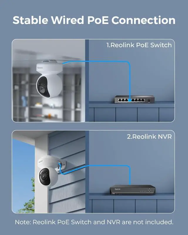 Alt view image 6 of 7 - REOLINK 4K PoE Security Outdoor IP Camera with 355° Pan & 50° Tilt, Color Night Vision for Home Surveillance, Auto Tracking, Smart Detection, Two-Way Talk, 24/7 Recording, E1 Outdoor SE PoE