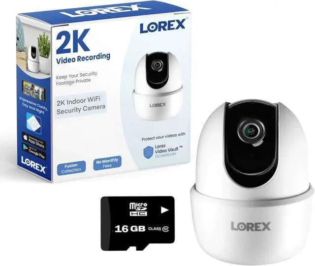 Main image of Lorex 4MP Pan & Tilt Indoor Smart Security Camera - Wireless 2K Wi-Fi Camera with Person Detection, Privacy Mode, 2-Way Talk, Smart Home Compatibility, 360° Pan/Tilt View - Free 16GB Micro SD