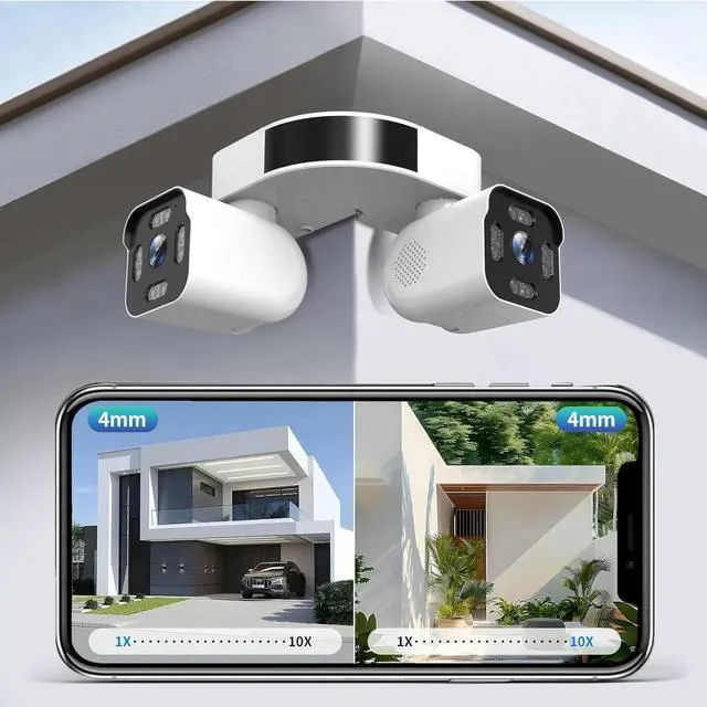 Main image of Dual Lens WiFi Outdoor Cameras For Home Security, 2.5K/5MP House Cameras With Audio And Video, PTZ Security Cameras Wireless Outdoor With Auto Tracking, Outdoor Camera Wired Support Color Night Vision
