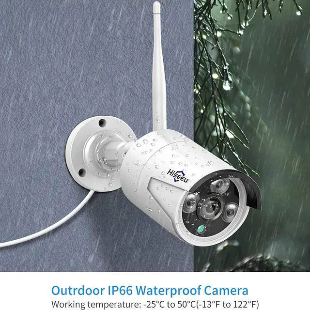Alt view image 3 of 6 - Hiseeu Camera Add on 3MP Outdoor Wireless Security Camera, Waterproof Outdoor Indoor 3.6mm Lens IR Cut Day & Night Vision with Power Adapter, Compatible 10CH Wireless Security Camera System