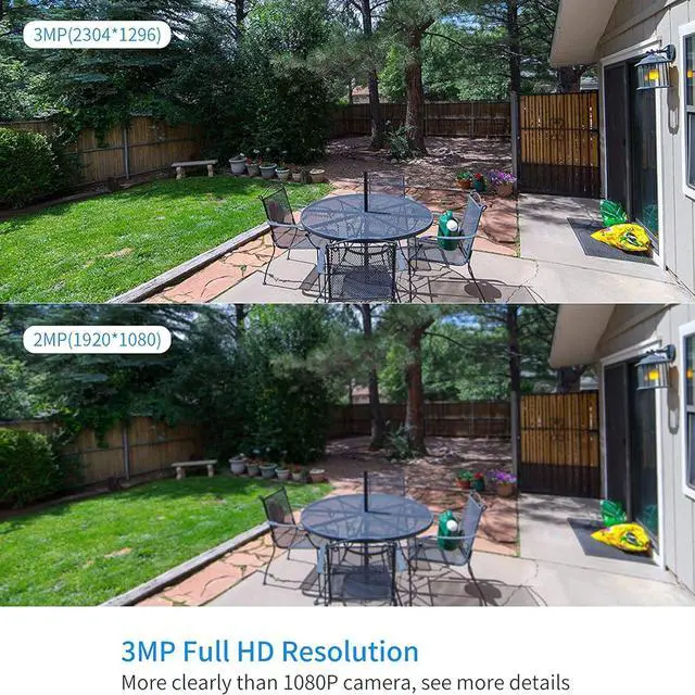Alt view image 4 of 6 - Hiseeu Camera Add on 3MP Outdoor Wireless Security Camera, Waterproof Outdoor Indoor 3.6mm Lens IR Cut Day & Night Vision with Power Adapter, Compatible 10CH Wireless Security Camera System