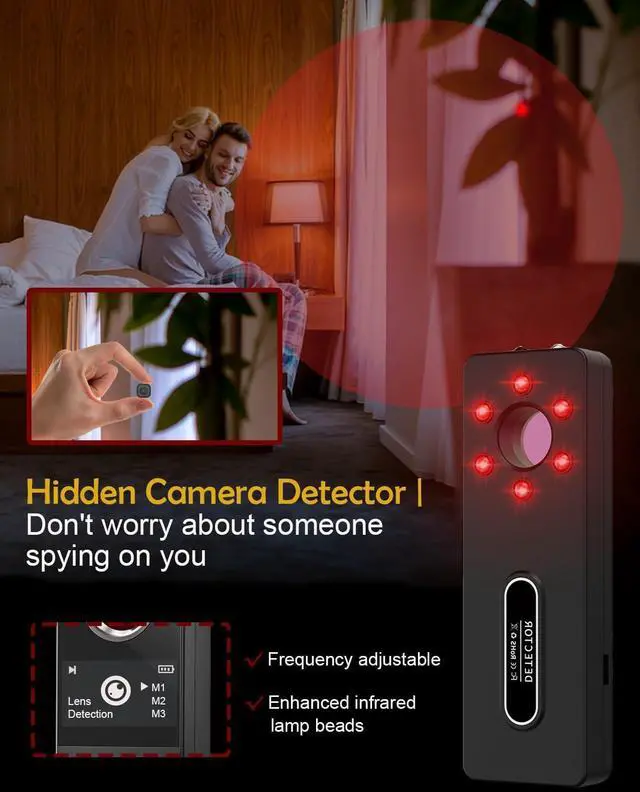 Alt view image 2 of 7 - Hidden Camera Detector & Bug Detector - Hidden Devices Detector for Hidden Camera, GPS Tracker, Listening Device & Bug, Privacy Protection Tool for Hotel, Office, Airbnb, Bathroom (Medium)