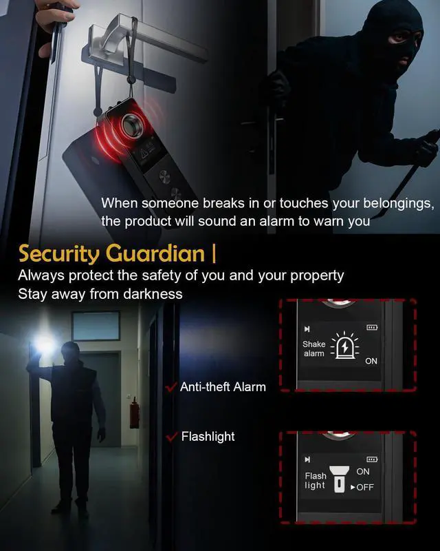 Alt view image 4 of 7 - Hidden Camera Detector & Bug Detector - Hidden Devices Detector for Hidden Camera, GPS Tracker, Listening Device & Bug, Privacy Protection Tool for Hotel, Office, Airbnb, Bathroom (Medium)